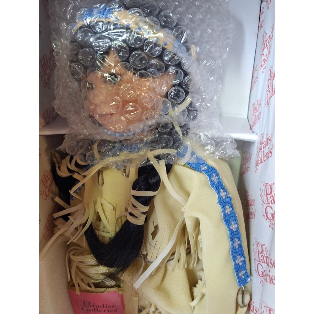 Paradise Galleries Thunder & Wind PEACEFUL DOVE 16" Porcelain Doll/W/Papoose - Picture 7 of 14